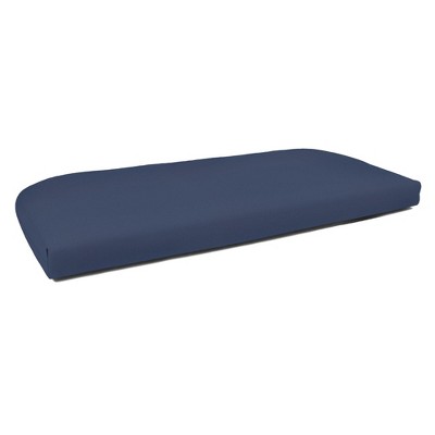 Casual Cushion Solid Sunbrella Fabric 1-Piece Indoor/Outdoor Wicker Bench Cushion, 43.5"W x 19.5"L