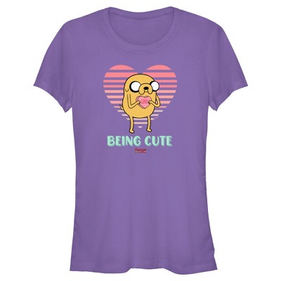 Junior's Women Adventure Time Valentine's Day Jake Being Cute T-Shirt