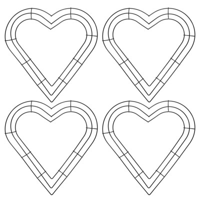 Unique Bargains Metal Decoration Heart Shape Wreath Frame Dream Catcher Rings 4 Pcs