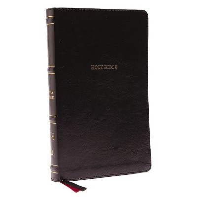 Nkjv, Thinline Bible, Leathersoft, Black, Red Letter Edition, Comfort Print - by  Thomas Nelson (Leather Bound)
