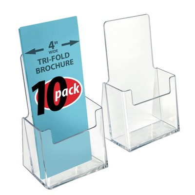 Azar Displays Trifold Brochure Holder. Inside Dimension: 4.125"W