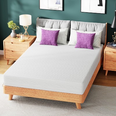 FDW 8 Inch Green Tea Memory Foam Mattress Cooling Gel Infused Mattress,Fiberglass Free/CertiPUR-US Certified/Bed-in-a-Box,White