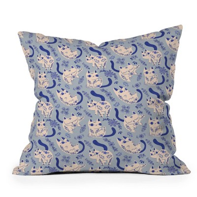 Deny Designs Carriecantwell Purrcelin Cats Square Indoor Throw Pillow