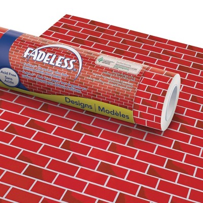 4pk 4'x12' Fadeless Bulletin Board Art Paper Tu-Tone Brick - Pacon: Teaching Aid, Classroom Decor, Grades 1-10