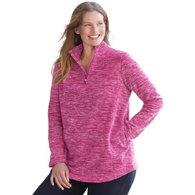 Woman Within Microfleece Quarter-Zip Pullover