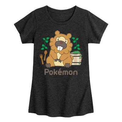 Girls' - Pokémon - Bidoof Cafe Fitted Short Sleeve Graphic T-Shirt
