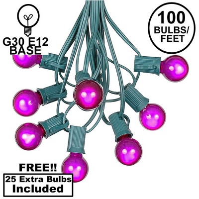 Novelty Lights 100 Feet G30 Globe Outdoor Patio String Lights, Green Wire