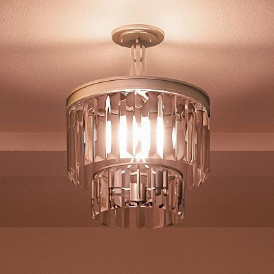 Urban Ambiance Luxury Cosmopolitan Ceiling Light,  15-1/2" x 13-1/8",  Antique Silver Finish, UHP2466