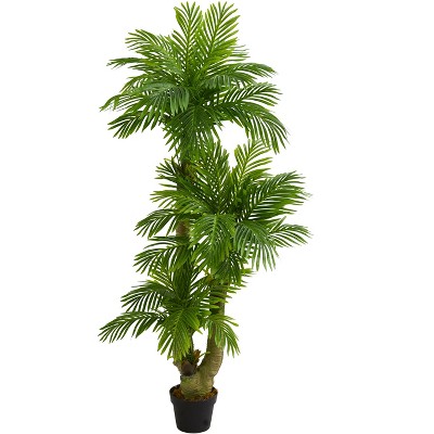 Nearly Natural 5-ft Triple Phoenix Palm Artificial Tree