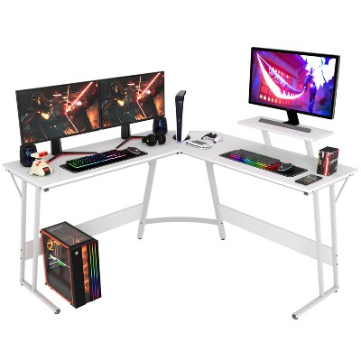FDW L Shaped Desk Corner Gaming Desk Computer Desk with Large Desktop Studying and Working and Gaming for Home and Work Place