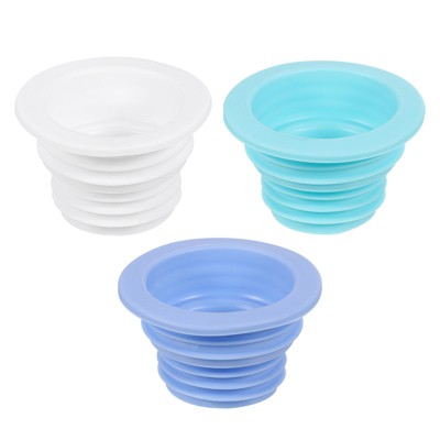 Unique Bargains Silicone Universal Fit Hose Laundry Drain Pipe Sewer Seal Ring 3 Pcs
