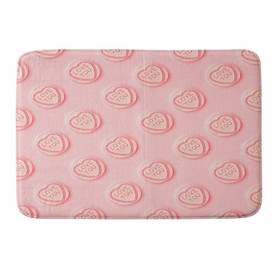 Ballack Art House Love Candy Memory Foam Bath Rug Pink - Deny Designs: Abstract Microfiber, Machine Washable, 1'9"x2'10"