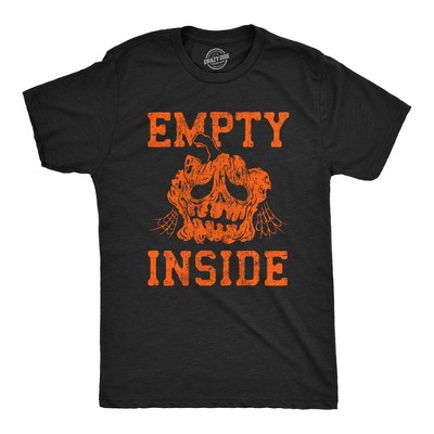 Mens Empty Inside T Shirt Funny Halloween Rotting Jack O Lantern Tee for Guys - Crazy Dog Men's T Shirt For Halloween Season