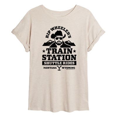 Women's - Yellowstone - Rip Wheelers Train Station Oversized Graphic T-Shirt