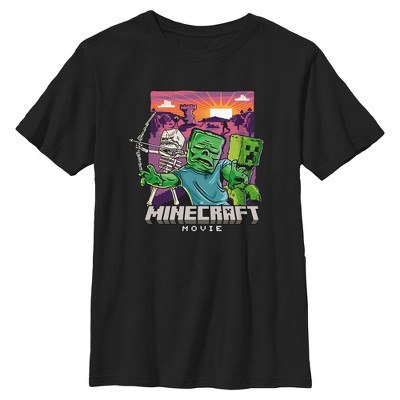 Boy's A Minecraft Movie Creatures in Action T-Shirt