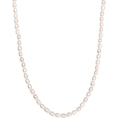 Summit Adventure 14K-18K Gold Plated Dainty Pearl Necklaces for Women - Station Beaded Choker Paperclip Chain Gold Pearl Necklace Bridal Jewelry