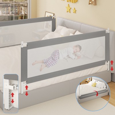 KTMBDW Baby Bed Rail Guard for Toddlers Toddler Bed Side Rails Swing Down Bedrail Extral Tall Child Safety Side Railing Guards for Kids