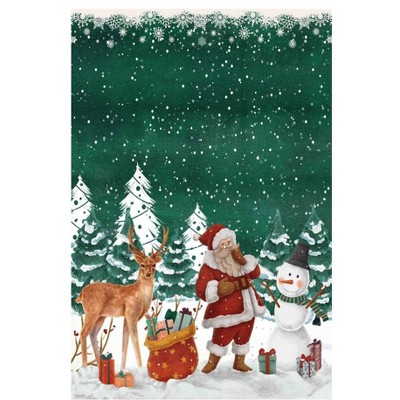 Coolmee Machine Washable Area Rugs Christmas Soft Deer Christmas Tree Snowman Non Slip Carpet for Living Room Bedroom Dining Room