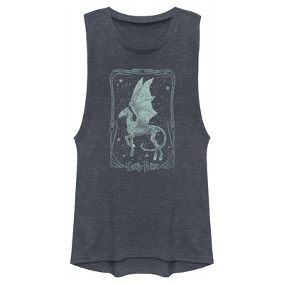 Junior's Women Harry Potter Thestral Tarot Card Festival Muscle Tee