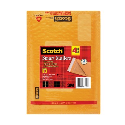 Scotch 4pk 6" x 9" Bubble Smart Mailer