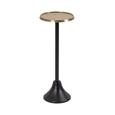 Kate and Laurel Sanzo Metal Drink Table, 9x9x23, Gold and Black