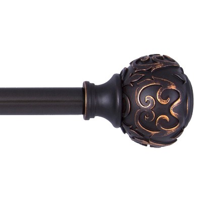 Kenney Fast Fit Easy Install Carey 5/8" Decorative Window Curtain Rod