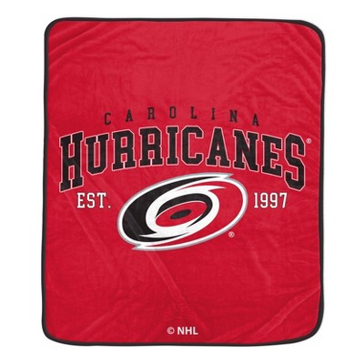 NHL Carolina Hurricanes Vintage Arch Block Ultra Soft Blanket: Sports Team Logo Plush