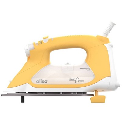 Oliso ProPlus Smart Iron Yellow: 1800W Ceramic Soleplate, Automatic Shut-Off, Vertical Steam, Anti-Drip, 12.7oz Water Tank