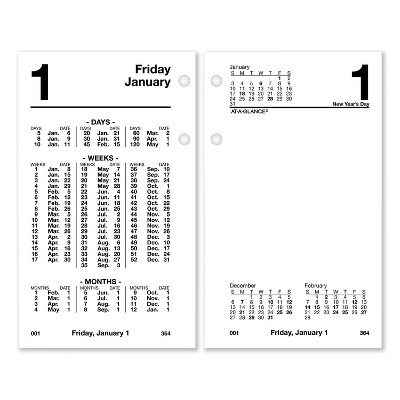Financial Desk Calendar Refill, 3.5 x 6, White Sheets, 12-Month (Jan to Dec): 2026