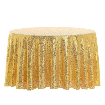 Unique Bargains Polyester Sequin Dining Room Parties Dances Round Tablecloth 1 Pc