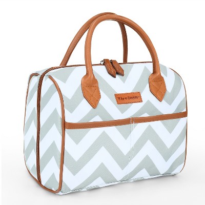 Tirrinia Women's Fashionable Small Lunch Bag with Leather Handle, Kids Insulated Leakproof Lunch Cooler Tote, Reusable Lunch Box for Teen