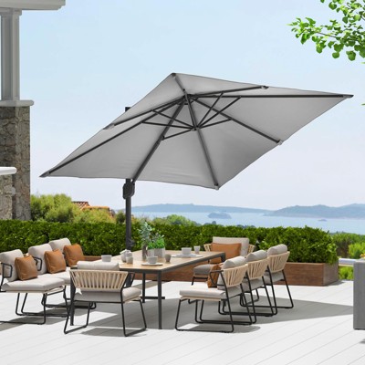 10ftx10ft Cantilever Patio Umbrella with Base,umbrella outdoor patio, 360 Rotation
