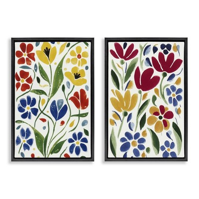 Stupell Industries Scandinavian Wild Flowers 2pc Floating Frame Art Set