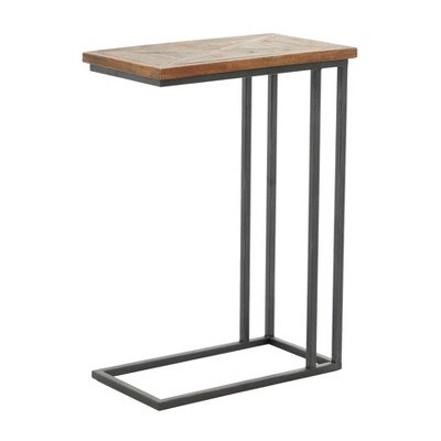 Rustic Metal Accent C-Table Brown - Olivia & May: No Assembly, Indoor Use, Fully Assembled