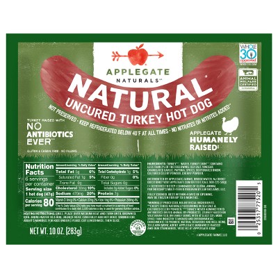 Applegate Natural Uncured Turkey Hot Dog - 10oz