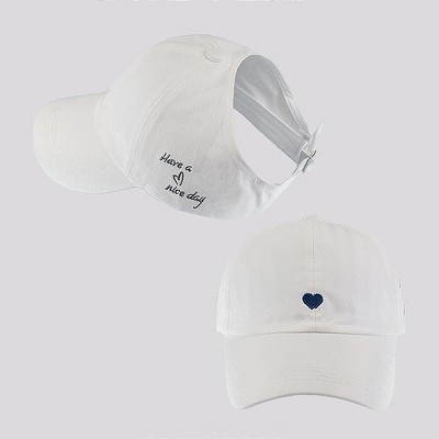 Anna-Kaci Women's Embroidered Baseball Cap Large Bun Half Hollow Top Soft Cotton Trucker Hat