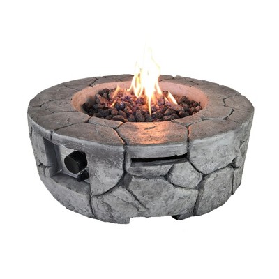 Racxily 9'' H x 28'' W Fiber Reinforced Concrete Outdoor Fire pit(Stone Gray)