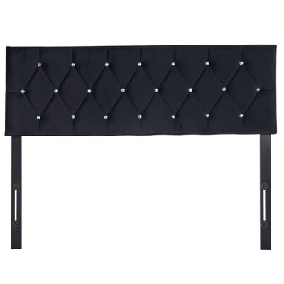 VECELO Tufted Upholstered Queen/King Size Headboard, 6 Adjustable Height, Easy Assembly, Beige/Black