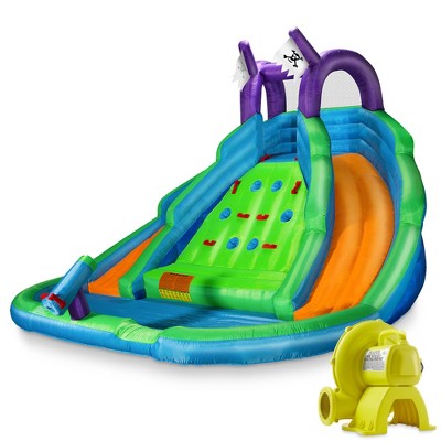 Cloud 9 Bounce House with Climbing Wall, Water Slide and Pool - Inflatable Bouncer with Blower