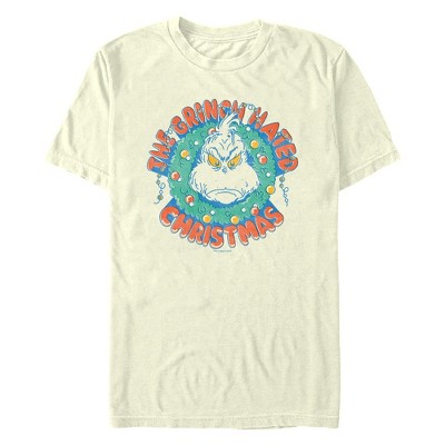 Men's Dr. Seuss The Grinch Hated Christmas Wreath T-Shirt