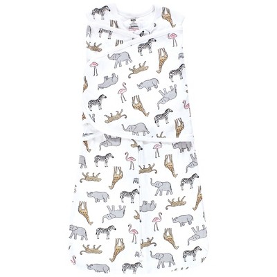 Hudson Baby Infant Girl Convertible Swaddle Sleep Sack, Modern Pink Safari
