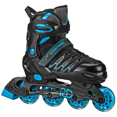 Roller Derby Custom Adult In-Fit Skates - Blue/Black 7-10: Adjustable, Padded Boot Shaft