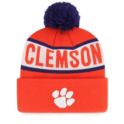 NCAA Clemson Tigers Knit Cuffed Pom Beanie: Sports Team Logo, Adult One Size