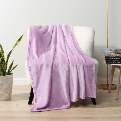 PAVILIA Luxury Fleece Blanket Throw for Bed, Soft Lightweight Plush Flannel Blanket for Sofa Couch