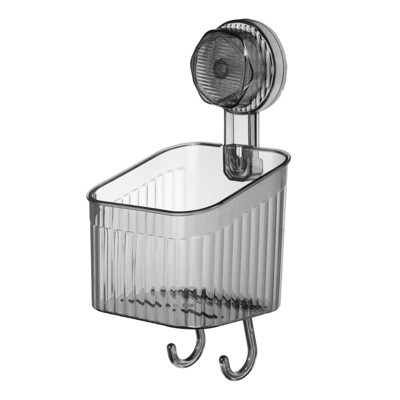 Unique Bargains Wall Mount Strong Suction Cup Shower Caddy with Hooks