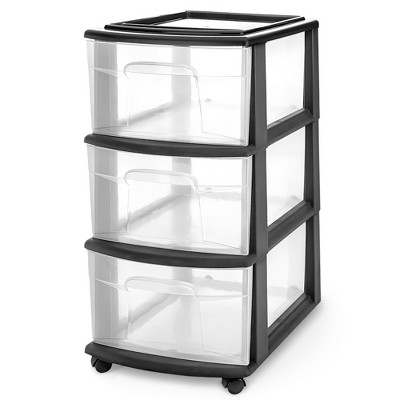 Homz Plastic 3 Drawer Medium Home Storage Container