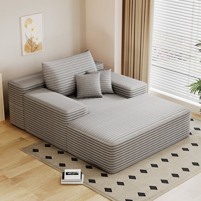 Hrinhom 51.2"W Modern Sofa Bed,Oversized Upholstered Sleeper Sofa Couch,Chaise Lounge Chair