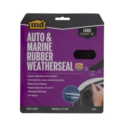 M-D - EPDM Rubber Foam - Weatherstrip For Auto and Marine - Black - 10 ft.