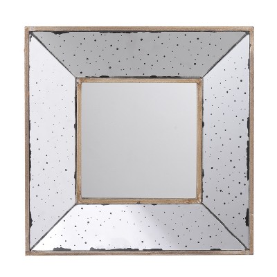 Dexmalle Distressed Silver Square Accent Mirror