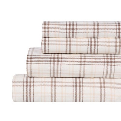 Plaid Flannel Cotton Classic Farmhouse Deep Pocket Sheet Set by Blue Nile Mills